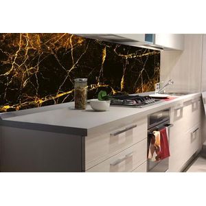 DIMEX Zelfklevende folie voor keukenachterwanden, zwart marmer 180 x 60 cm, plakfolie, decoratiefolie, spatbescherming voor keuken, made in EU