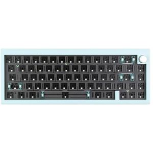 QPSJXN V65 65 voor Cent van de afdichtingshouder, mechanisch toetsenbord, bekabeld, draadloos, hot-berwap, aluminium, PBT toetsen en PBT-ramen (blauw dual-mode kit)
