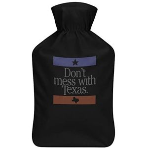 Don T Mess With Texas warmwaterkruik met zachte fleece cover handwarmer premium rubberen warmwaterzak cover