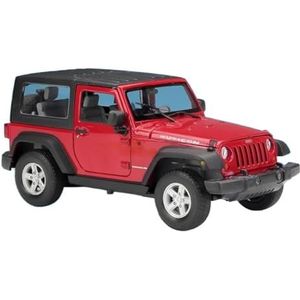 Gegoten lichtmetalen automodel Voor Jeep Wrangler Rubicon 2007 1:24 Legering Model Auto Diecast & Speelgoed Terreinwagens Auto Model Hoge Simulatie geschenken (Color : Red soft top)