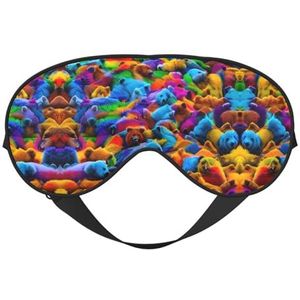 Kleurrijke Bears Print Unisex Ultra-Soft Licht Blokkerende Oogmasker voor Optimale Comfort Slaap