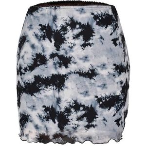 yk8fass Mesh Rok met print gx-0226, Zwart, S