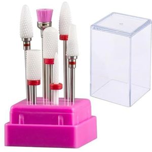 Mozulon 7-delige Nail Art Wolfraam Stalen Freesset Keramische Boorbit Elektrische Machine Pedicure Manicure(8)