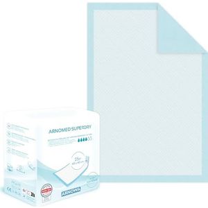 125x ARNOMED incontinentie onderlegger wegwerp licht, absorberende onderlegger 60x40cm, baby aankleedkussen wegwerp, 5-laags cellulose onderlegger bed voor incontinentie, bed onderleggers wegwerp