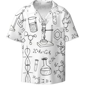 YJxoZH Chemie Print Print Heren Jurk Shirts Casual Button Down Korte Mouw Zomer Strand Shirt Vakantie Shirts, Zwart, S