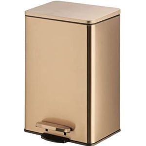 Prullenbak Afvalemmer Vuilnisbak Stap Prullenbak Prullenbak Vuilniscontainer Bin Verwijderbare Voering Emmer Stap Prullenbak Slaapkamer Prullenbak Kantoor (Color : Gold, Size : 26 * 22 * 38.5cm)