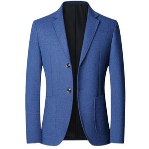 ZYTECO Heren Sport Casual Blazer Colberts Tweeknops Zakelijk Colbert,Blauw,3XL