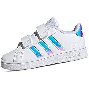 adidas Grand Court Sneakers voor kinderen, uniseks, meerkleurig (Cloud White Cloud White Dash Grey), 22 EU