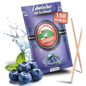 Stoxser 150 x tandenstokers met smaak, bosbessen, de smaakrevolutie, geen kauwgom, ondersteunt tandpasta, tandsteenverwijderaar, tandzijde, suikervrij