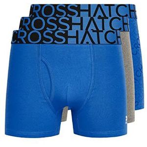 Crosshatch - Mens Everyday Essential Multipack 2, 3 Pack Boxer Jersey Shorts Ondergoed Gift Set, Typan / 3 Pack / Blauw, L