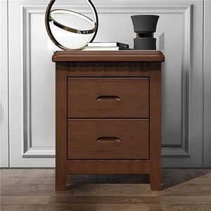 Slim nachtkastje Slaapkamer nachtkastje met lades Eenvoudig licht hout, klein kluisje nachtkastje, modern met 2 lades, (Color : Bedside Table Walnut)