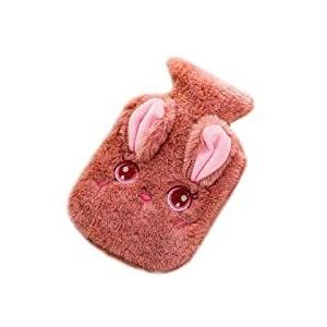 DieffematicRSD Warmwaterkruik Herbruikbare Winter Warme Warmte Handwarmer PVC Stress Pijnbestrijding Therapie Warmwaterkruik Zak Met Gebreide Zachte Konijn Gezellige Hoes (Color : Brown)