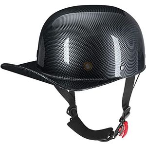 Skull Cap Halve Shell Helm, Motorfiets Baseball Cap Halve Helm DOT Goedgekeurde Mannen en Vrouwen Vintage Open Helm voor Bromfiets Straat Scooter ATV Helm Decoration