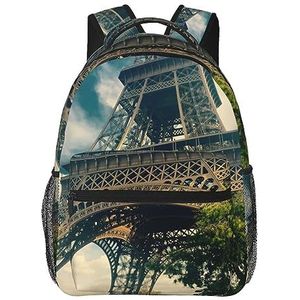 BTCOWZRV Eiffeltoren ParisTravel rugzakken voor dames en heren, lichtgewicht canvas dagrugzak gepersonaliseerde laptoptas, Eiffeltoren Parijs4, One Size