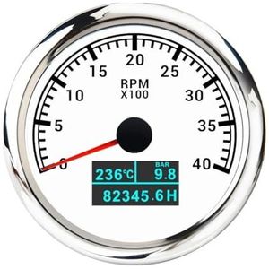 Aangepaste 3000RPM 4000RPM 85MM 3-in-1 autometer met tachosensor, toerenteller, watertemperatuur, olie, LCD-urenteller, rode achtergrondverlichting(13cm)