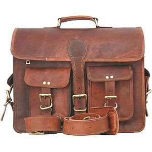 ALASKA EXPORTS Lederen Messenger Bag Laptoptas Aktetas Satchel Tas Handgemaakte Laptoptas (13 X 18 5 INCH), Bruin, 13 X 18 5 INCH