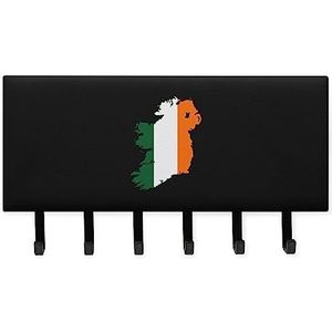 Ierland Vlag Kaart Sleutelhangers met 6 Haken Grote Wandmontage Sleutelhouder voor Entryway