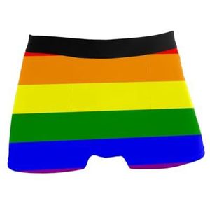 GISPOG Gay Vlag Trots Regenboog Kleuren Mannen Boxers Slips Man Ondersteuning Ondergoed Stretch Low Rise Boxer Korte Trunks, 1 kleur, M