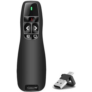 VOVIGGOL USB/Type-C 2 in 1 Draadloze Presenter Clicker voor PowerPoint Presentatie Afstandsbediening, 2.4GHz PPT PowerPoint Clicker Presentatie Pointer Slide Advancer voor Mac Computer Laptop