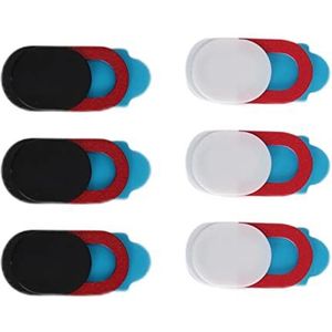 Oikabio Set van 6 stuks webcam-afdekkingen, ronde afdekking, ultra camera, laptop, bescherming, privacy, slide voor computer Pro