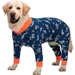 Big Dog Basic Kleding Pure Cotton shirt pyjama middelgrote en grote honden met vier poten Kleding Full Body High Stretch (Color : Blue astronaut, Size : 36#(40~45KG))