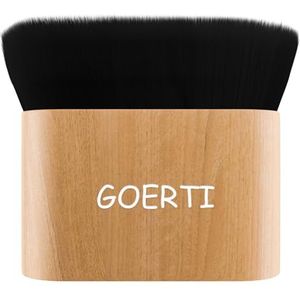 Body Makeup Brush voor het mengen van vloeibare foundation Kabuki borstel voor body markeerstift Bronzer Shimmer Glow Concealer Cream Poeder Hoge dichtheid Pluizige haren en bamboe handvat