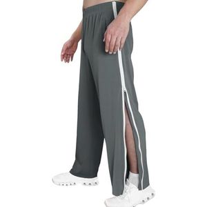 Revalidatiebroek Heren Joggingbroek Met Zakken M-3XL, Joggingbroek Heren Baggy Joggingbroek Trainingsbroek Met Zijopening Strepen Revalidatiebroek Met Zakken joggingbroek(Dark gray,XXL)