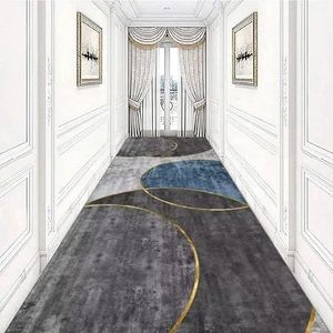 Modern grijs blauw gangloper tapijt antislip wasbaar vloerkleed, binnengang loper tapijt 100 cm / 1,5 m / 2 m / 2,5 m / 300 cm / 350 cm / 4 m / 5 m / 6 m lengte (Size : 70×100cm)