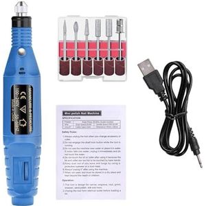 Vereenvoudigde elektrische nagelschuurmachine Pedicure manicure gereedschap Professionele nagelboormachine Geluidsarme snijders Nagelvijlset(Blue)