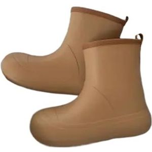 YDYAENIO Waterdichte Tuin Wellies Vrouwen Solid Grote Vrouwen Outdoor Tide Waterdichte Regenlaarzen, Kleur: zwart/bruin,, 26-27