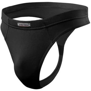 Sesto Senso Heren Gstring Ondergoed Microvezel 1 Pack Sexy Thong Panties Zwart