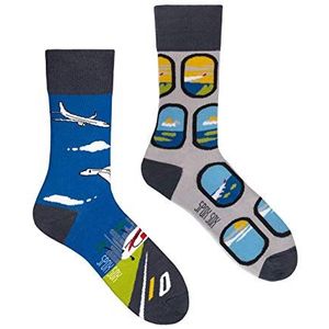 Spox Sox Casual Uniseks - meerkleurige, kleurrijke sokken voor individualisten, Vliegtuigen, 40/43 EU