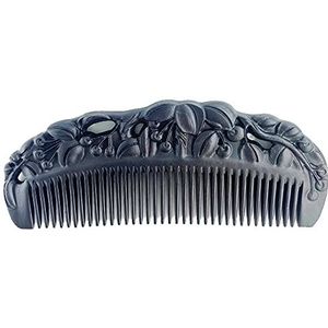 Sitronugras Zwarte sandelhout natuurlijke haarkam, ebbenhout gesneden fijne tand houten kam - antistatisch geen snij handgemaakte haarkam voor vrouwen mannen - met geschenkdoos