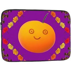 Smiley Oranje Patroon Laptop Sleeve Tas Shockproof Draagbare 17 Inch Laptop Tas Case Waterdichte Draagtas Laptop Cover Aktetas Voor Vrouwen Mannen