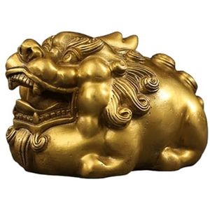 NHDVDVAV Chinese Pixiu-figuurdecoratie, verzamelobjecten, kunstsculptuur, schattige dierenbeeld, Feng Shui-decoratie voor thuiskantoor, trekt geld en geluk aan