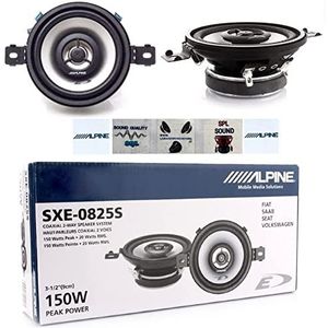 KIT SET VOOR ALPINE SXE-0825S 2 2-weg coaxiale luidsprekers 8,7 cm 87 mm 3,5"" diameter 20 watt rms en 150 watt max impedantie 4 ohm, paar + 5 gratis stickers