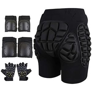 Beschermende Gevoerde Shorts 3D-bescherming Hip Butt Eva Gewatteerde Korte Broek Impactbroek Heupbescherming For Heren Dames Beschermende Unisex Protector Pad (Color : A1, Size : XXL)