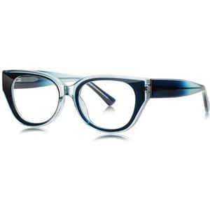 Kat Oogbril Anti-Blauw Licht TR90 Dik Frame Vierkant Mannen Vrouwen Bril Frame Mode, Blauw met helder