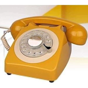 Telefoon thuis Wild hout Retro telefoon Telefoons met draaischijf/Retro-stijl telefoon/Vintage telefoon/Klassieke bureautelefoon met draaikiezer Gebruikt standaard telefoonaansluiting Telefoon (B)