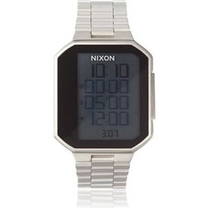Nixon Heren Synapse 46mm Staal Armband & Kast Kwarts Grijs/Zwart Wijzerplaat Datum Digitale Horloge A323000-00
