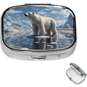 Pil Case Rechthoek 3 Compartiment Pillendoos Ronde Pil Organiseer Metalen Waterdichte Geneeskunde Organizer Doos voor Reizen Kleine Pillen Container Draagbaar voor Supplementen