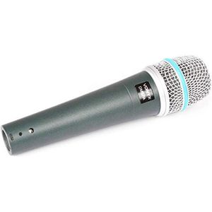 Vonyx DM57A dynamische microfoon set voor zang en algemeen gebruik (mic set, 5 m XLR jack, microfoon, unidirectionele cardioid patroon) grijs