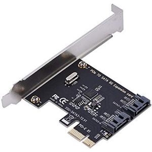SATA 3.0 2-poorts PCIe-controllerkaart, PCI Express naar SATA III 6 Gbit / s met vaste beugels, plug & play