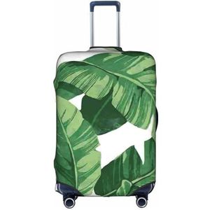 Koffer Cover Protectors Elastische Bagage Covers Past 18-30 Inch Bagage Monorail Trein, Leuke groene palmbladeren, M