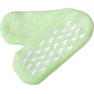 Dames siliconen antislip katoenen garen voetmaskersokken, etherische oliesokken, voetbevochtigende sokken (2 paar) (Color : Green, Size : Allyards)