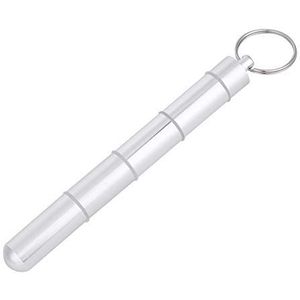 Medische fles pillendoos, mini laptop pil voor aluminiumlegering waterdichte geneeskunde fles drug houder met sleutelhanger voor reizen(5 gevallen)