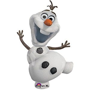 Unbekannt Olaf grote folieballon, voor kinderverjaardag of voor een themafeest, supershape, folieballon, heliumdecoratie, ballongas, kinderen, verjaardagsmotto Disney Frozen de ijskoningin