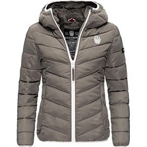 Navahoo Elva, winterjas voor dames, gewatteerde jas, maten XS-XXL, grijs, L