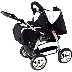 Lux4Kids Kinderwagen combi-kinderwagen megaset incl. luiertas buggy 2-in-1 King Cosmic Black & Snow