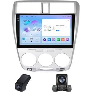Carplay autoradio 2 Din geldt voor Honda City 2008-2013 met Android Auto Bluetooth 10 inch touchscreen autoradio met FM-radio/DSP GPS stuurwielbediening + achteruitrijcamera(B,C30Plus)